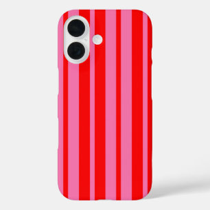 Funda iPhone 16 Diseño de patrones de rayas estilizadas rosadas