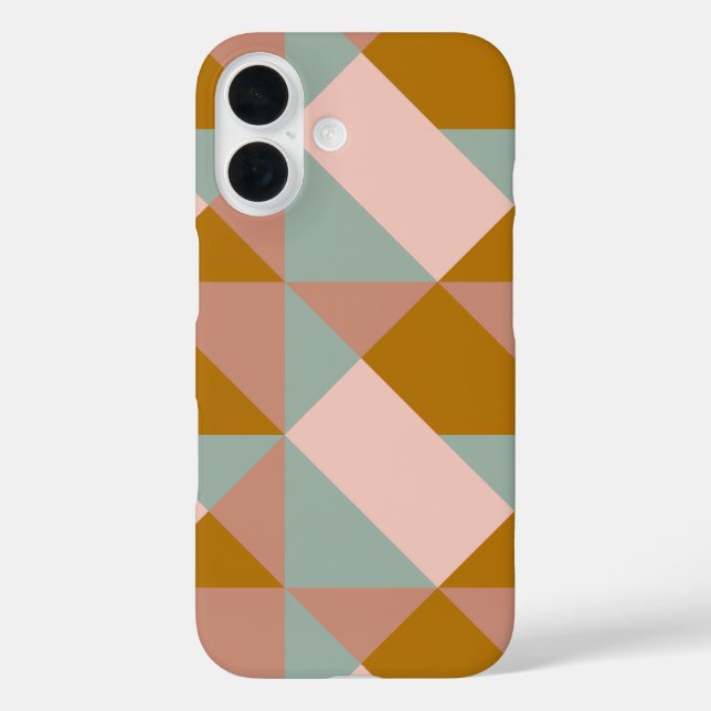 Funda iPhone 16 Diseño de patrones geométricos en color pastel de  (Reverso )