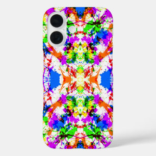 Funda iPhone 16 Diseño de pintura de salpicaduras colorido lindo