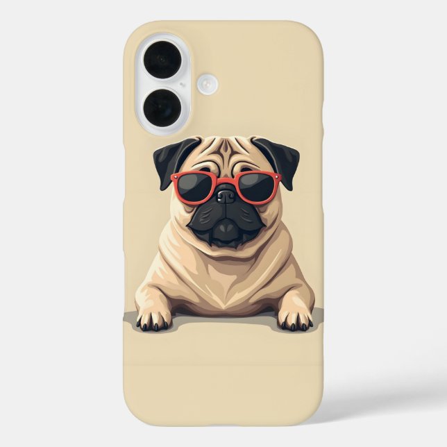 Funda iPhone 16 Diseño de pug (Reverso )