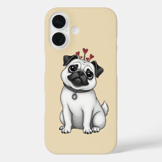 Funda iPhone 16 Diseño de pug (Reverso )