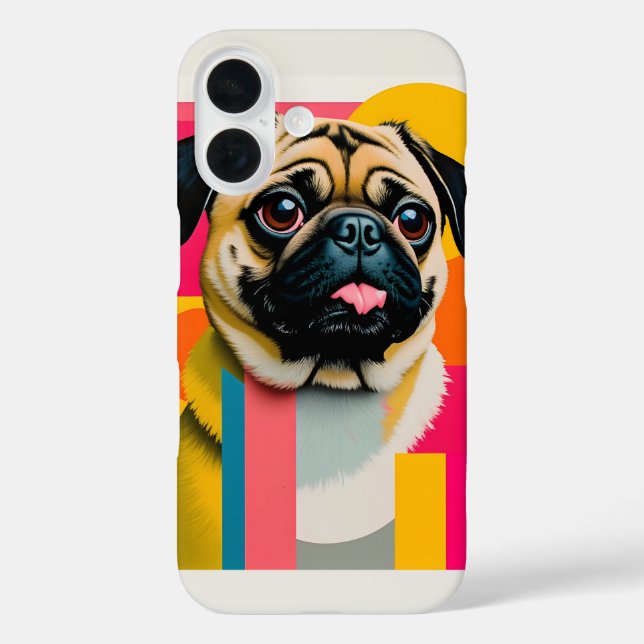 Funda iPhone 16 Diseño de pug (Reverso )