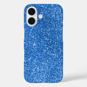 Funda iPhone 16 Diseño de Purpurina azul