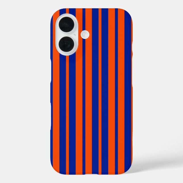Funda iPhone 16 Diseño de rayas de estilo azul naranja (Reverso )