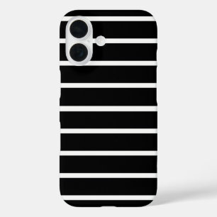 Funda iPhone 16 Diseño de rayas en blanco y negro