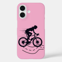 Diseño de silueta de ciclista de MTB al aire libre