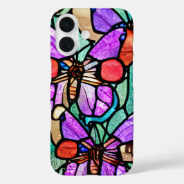 Funda iPhone 16 "Diseño de sublimación de vaso de mariposa gratis"