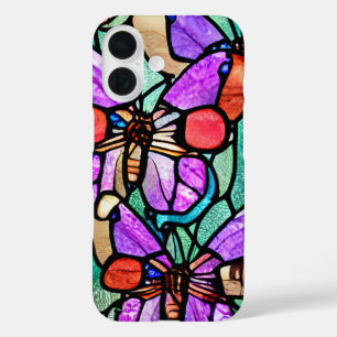 Funda iPhone 16 "Diseño de sublimación de vaso de mariposa gratis"