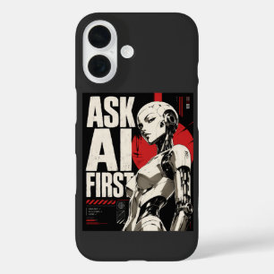 Funda iPhone 16 Diseño de tecnología robot humanoide de IA futuris