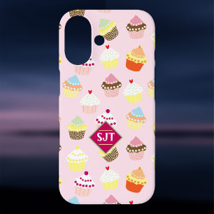 Funda iPhone 16 Diseño de tema de panadería de pastelitos.