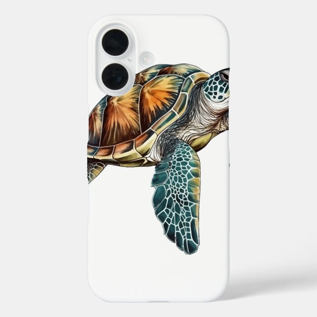 Funda iPhone 16 Diseño de tortugas submarinas para buzo (Reverso )