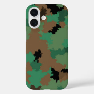 Funda iPhone 16 Diseño del patrón de camuflaje de la selva verde d
