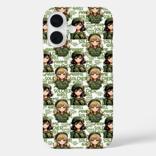 Funda iPhone 16 Diseño del patrón de Chicas de soldados animales