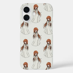Funda iPhone 16 Diseño del patrón de manga de Anime Weeb Chica