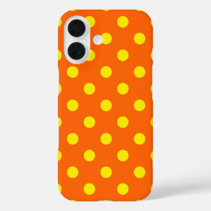 Funda iPhone 16 Diseño del patrón de puntos de polka amarillo sobr