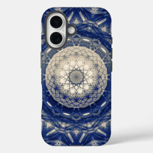 Funda iPhone 16 Diseño Distópico Biomecánico Azul Reactor