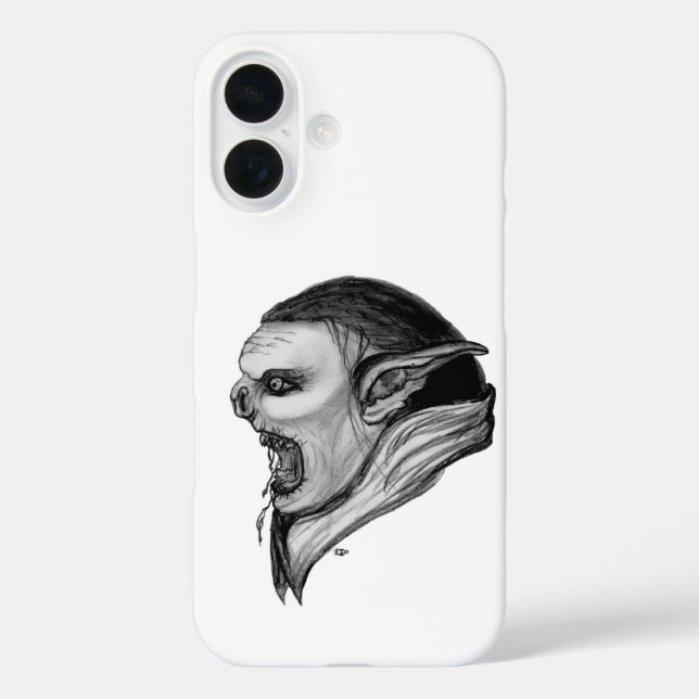 Funda iPhone 16 Diseño en blanco y negro de Troll (Reverso )
