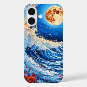 Funda iPhone 16 Diseño estético costero de olas del mar