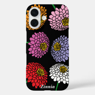 Funda iPhone 16 Diseño floral de Fun Zinnia personalizado