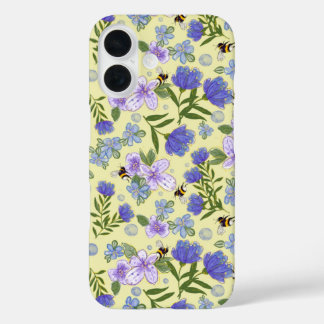 Funda iPhone 16 Diseño floral para IPhone 16 en amarillo suave