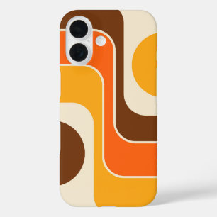 Funda iPhone 16 Diseño geométrico estilo retro Mod años 70