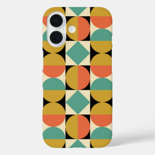 Funda iPhone 16 Diseño geométrico moderno de mediados de siglo