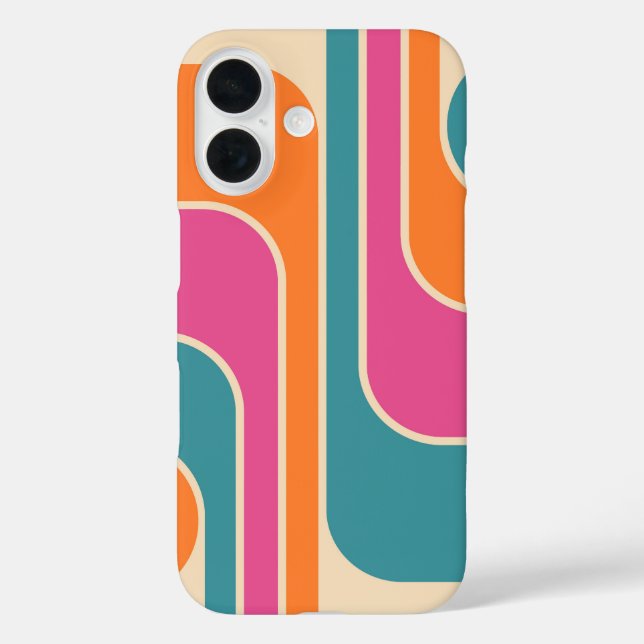 Funda iPhone 16 Diseño Geométrico Retro Mod (Reverso )