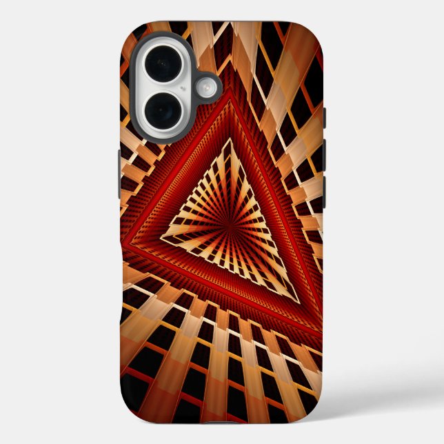 Funda iPhone 16 Diseño gráfico fractal moderno de 3D Fantasy Netwo (Reverso )