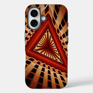Funda iPhone 16 Diseño gráfico fractal moderno de red de fantasía