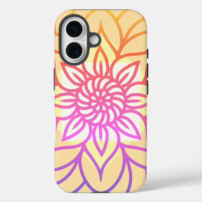 Funda iPhone 16 Diseño Mandala Color claro (Reverso )