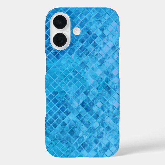 Funda iPhone 16 Diseño metálico Turquoise Diamond (Reverso )