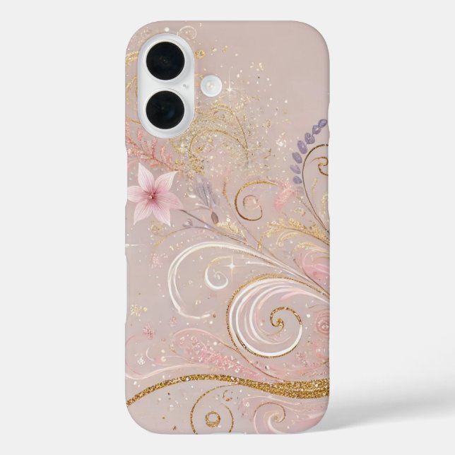Funda iPhone 16 Diseño Pastel Shade Floral Morif (Reverso )