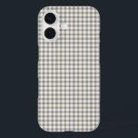 Funda iPhone 16 Diseño Retro Gray Gingham Plaid<br><div class="desc">Elegante Retro Gray Gingham Plaid Pattern Phone Case</div>