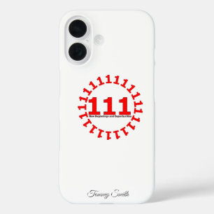 Funda iPhone 16 Diseño rojo Angel Número 111 - Manifestación