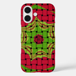 Funda iPhone 16 Diseño rojo trenzado con encanto africano