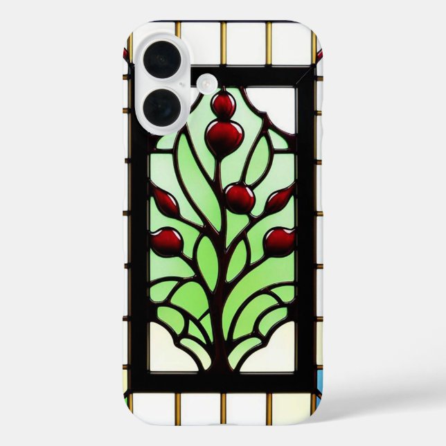 Funda iPhone 16 Diseños florales y geométricos vibrantes (Reverso )