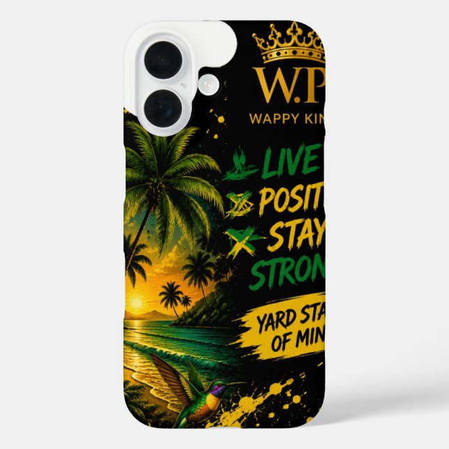 Funda iPhone 16 diseños jamaicanos , (Reverso )
