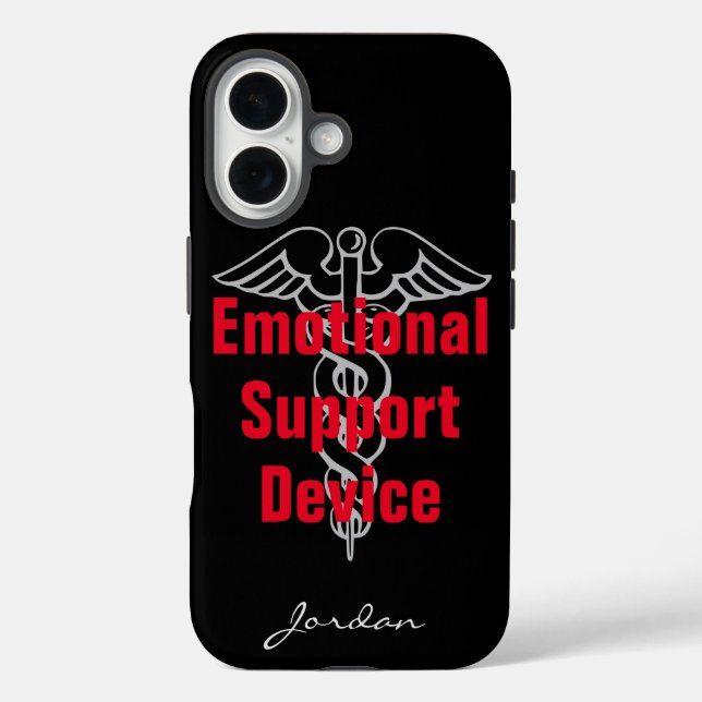 Funda iPhone 16 Dispositivo de asistencia emocional divertida con  (Reverso )