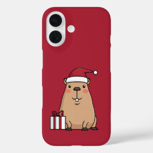 Funda iPhone 16 Diversión navideña de Santa Capybara