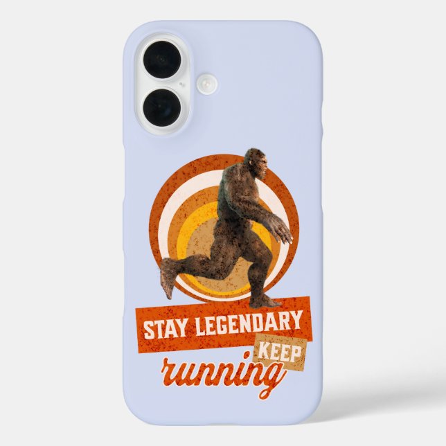 Funda iPhone 16 Divertida Motivación para Correr de Bigfoot (Reverso )