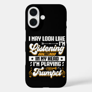 Funda iPhone 16 Divertido Escuchando En Mi Cabeza Estoy Tocando Tr