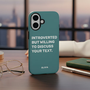 Funda iPhone 16 Divertido Introvertido Pero Dispuesto A Discutir