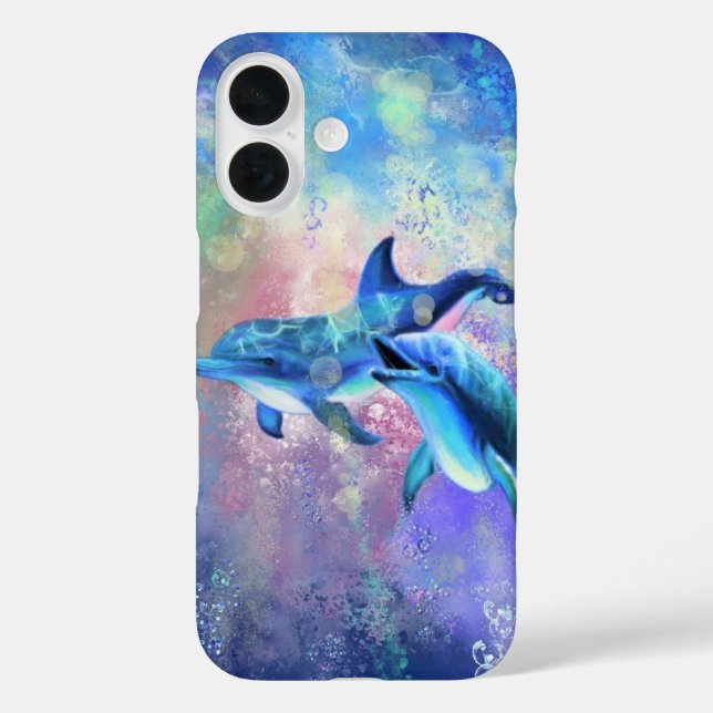 Funda iPhone 16 Dolphin Family Love (Reverso )