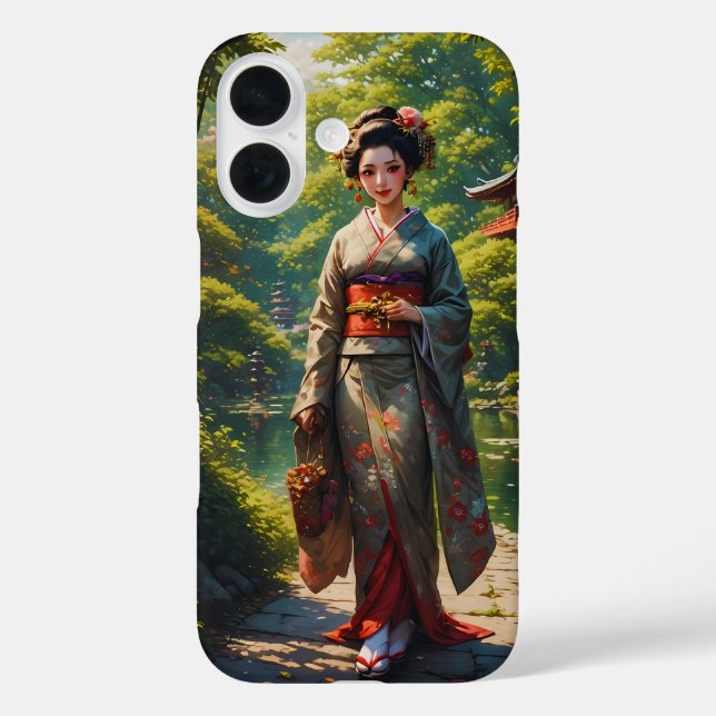 Funda iPhone 16 Doncella del Jardín Verde (Reverso )
