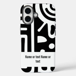 Funda iPhone 16 Doodles en blanco y negro
