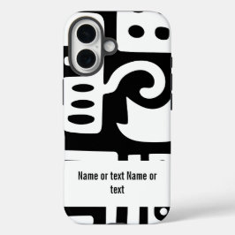 Funda iPhone 16 Doodles en blanco y negro