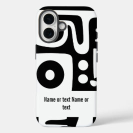 Funda iPhone 16 Doodles en blanco y negro