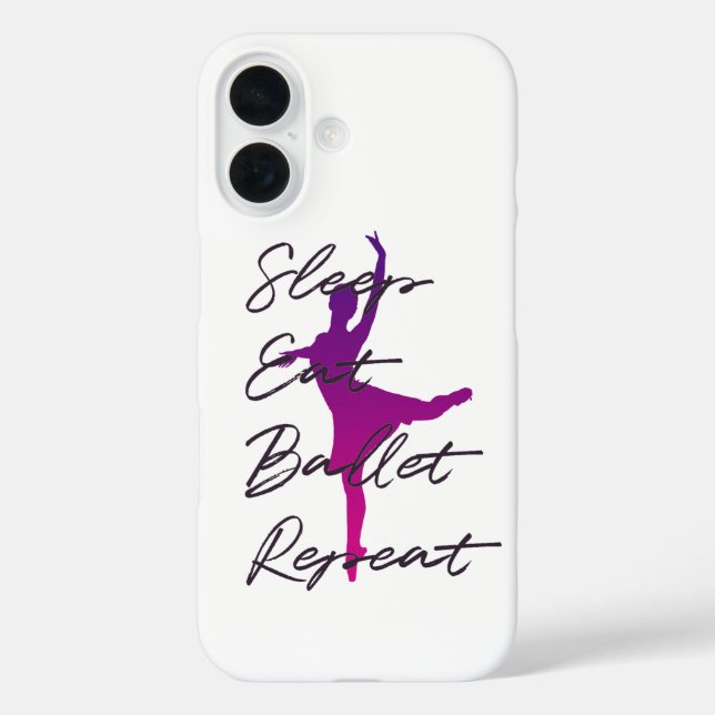 Funda iPhone 16 Dormir Comer Ballet Repetir Balletcore – Baile Ros (Reverso )