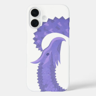 Funda iPhone 16 Dragón cardiaco perwinkle en blanco