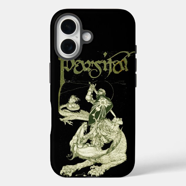 Funda iPhone 16 DRAGÓN DE COMBATE DE PERCEVAL, Fantasía DE GRIEGO  (Reverso )
